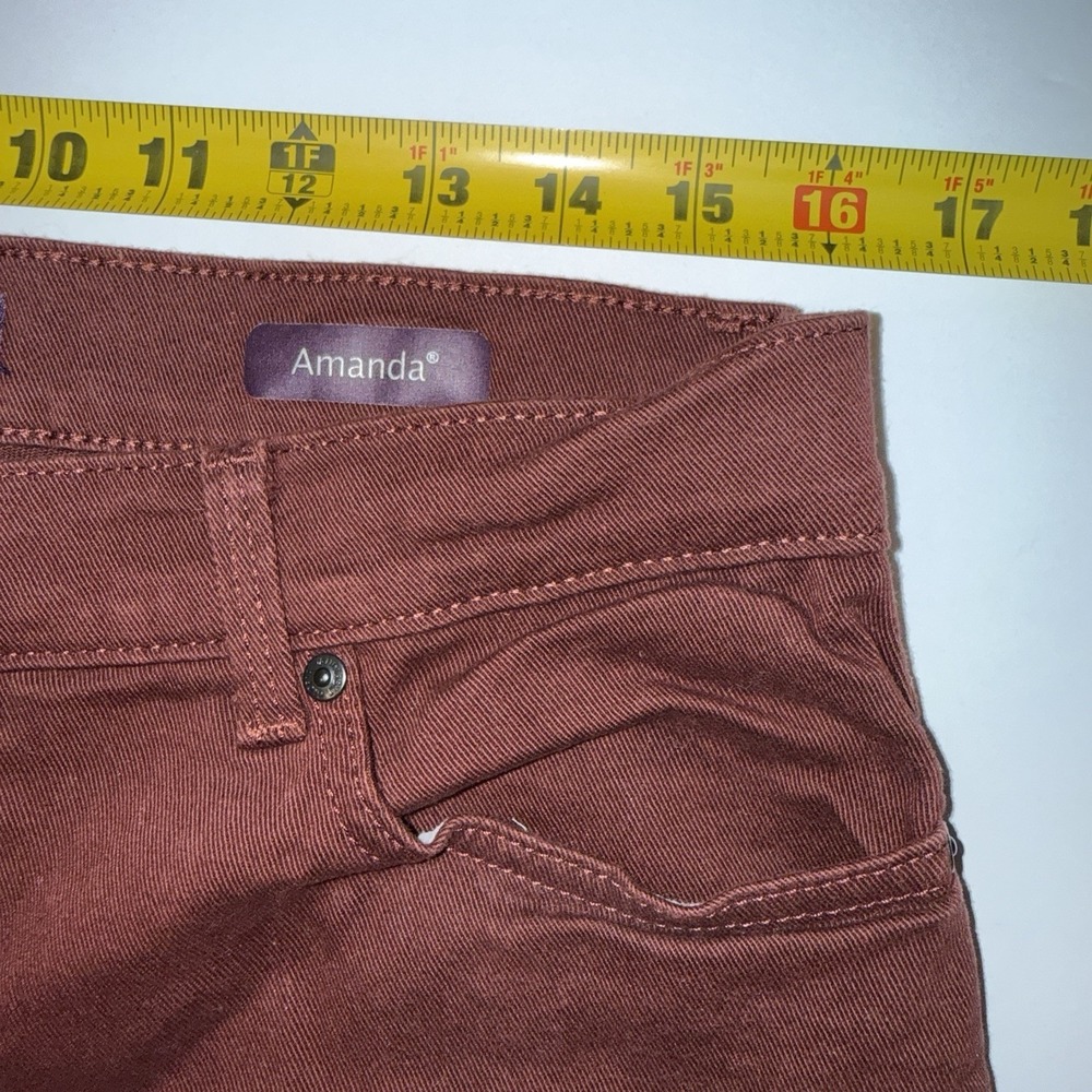 Gloria Vanderbilt Amanda Jeans Womens 14 Short Maroon Burgundy Tapered High Rise - Picture 4 of 8